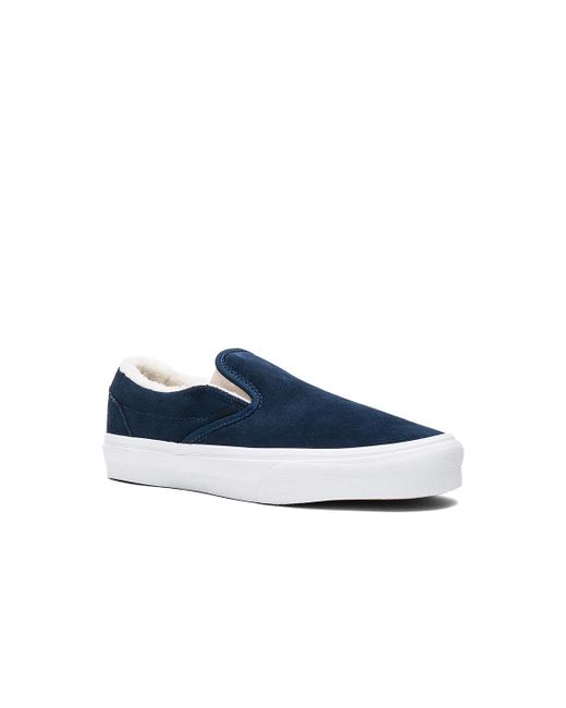 Vans suede fleece slip cheap ons
